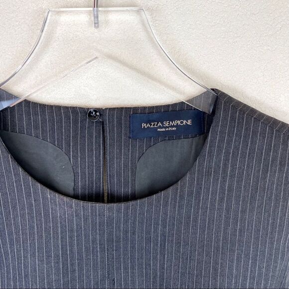 Piazza Sempione Grey Wool Sleeveless Shift Dress Size 40 - Picture 4 of 7